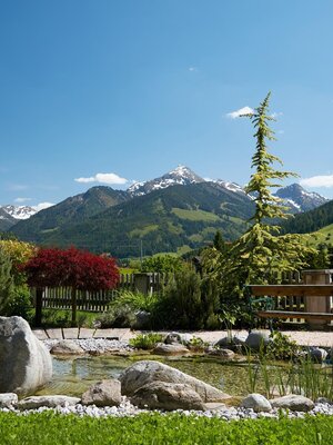 Alpbacherhof Teich mit Blick Galtenberg | © Alpbacherhof